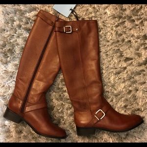 Antonio Melani Cognac Leather Riding Boots NEW 7